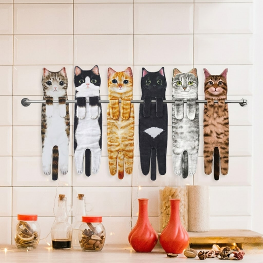 Funny Cat ＆ Dog Hand Towels
